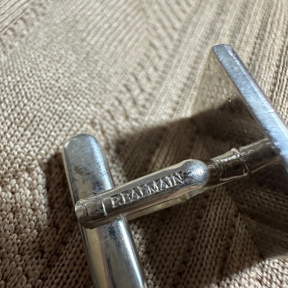 Silver and Black enamel Cufflinks - Picture 12 of 16